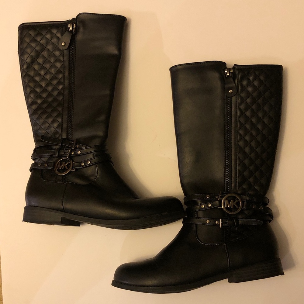Michael Kors Black Quilted Moto Boots